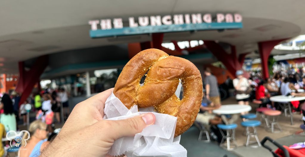 The cream cheese pretzel is another favorite snack when visiting the Magic Kingdom, found at the Lunching Pad in Tomorrowland.