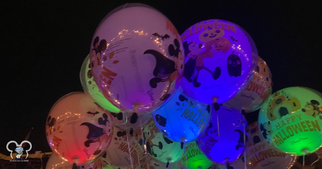 Balloons on sale during Mickey's Not So Scary Halloween Party in Magic Kingdom.