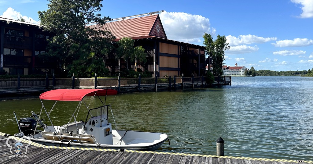 Disney's Polynesian Resort along the monorail. This deluxe resort is one of the closest to Magic Kingdom.