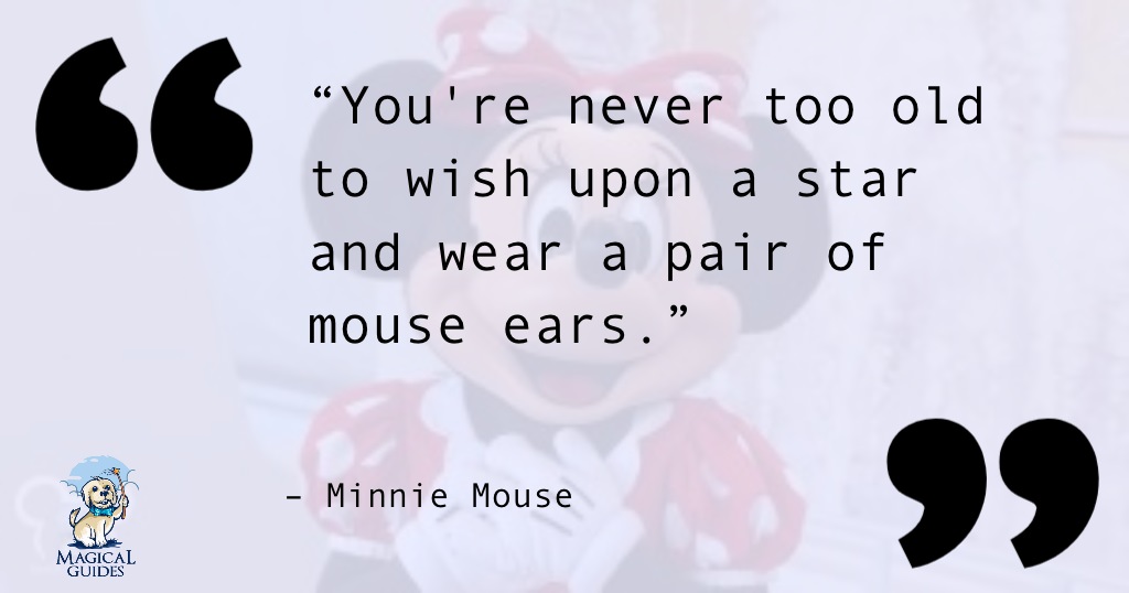 You're Never too old to wish upon a stay and wear a pair of mouse ears