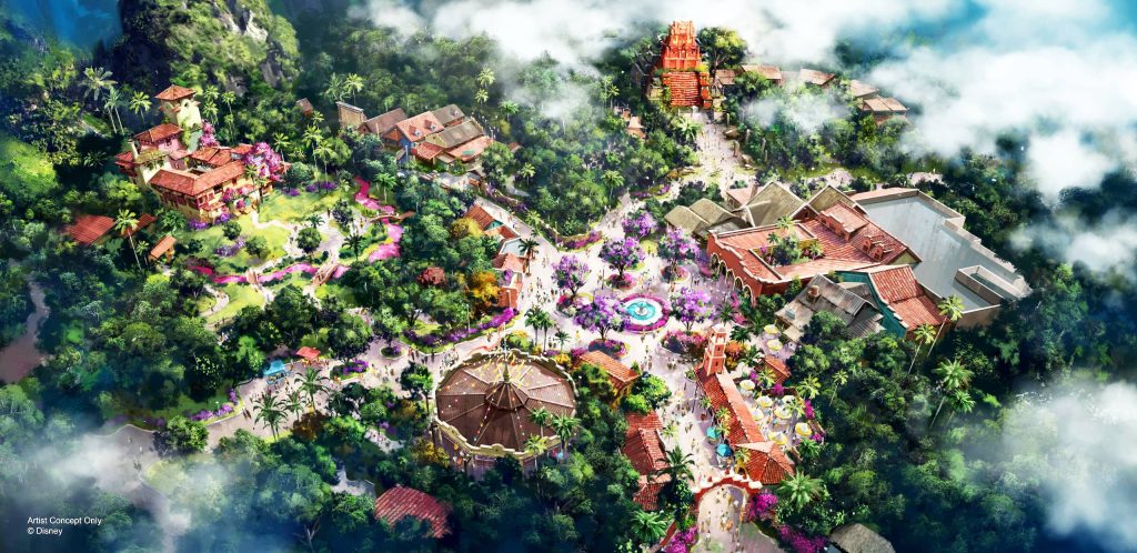 Proposed Dinoland U.S.A. might look from Disney's concept art.