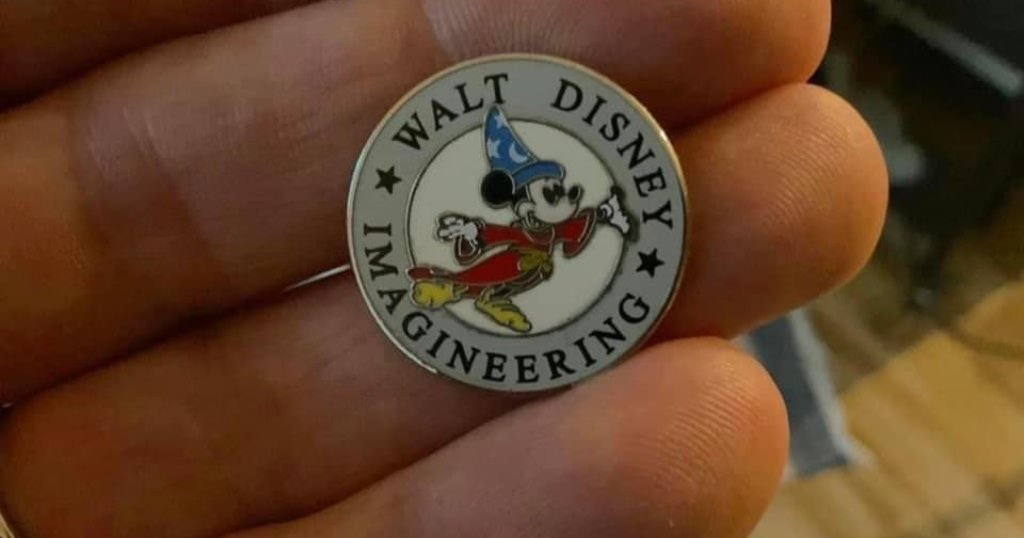 A Disney Imagineering pin given to Raymond Kinman when he landed his dream job as a Walt Disney Imagineer.