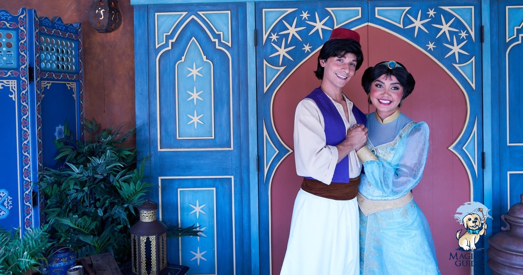 Meeting Princes Jasmine and Aladdin was a lot of fun as they are in the Agrabah Bazaar located in Adventurelane.