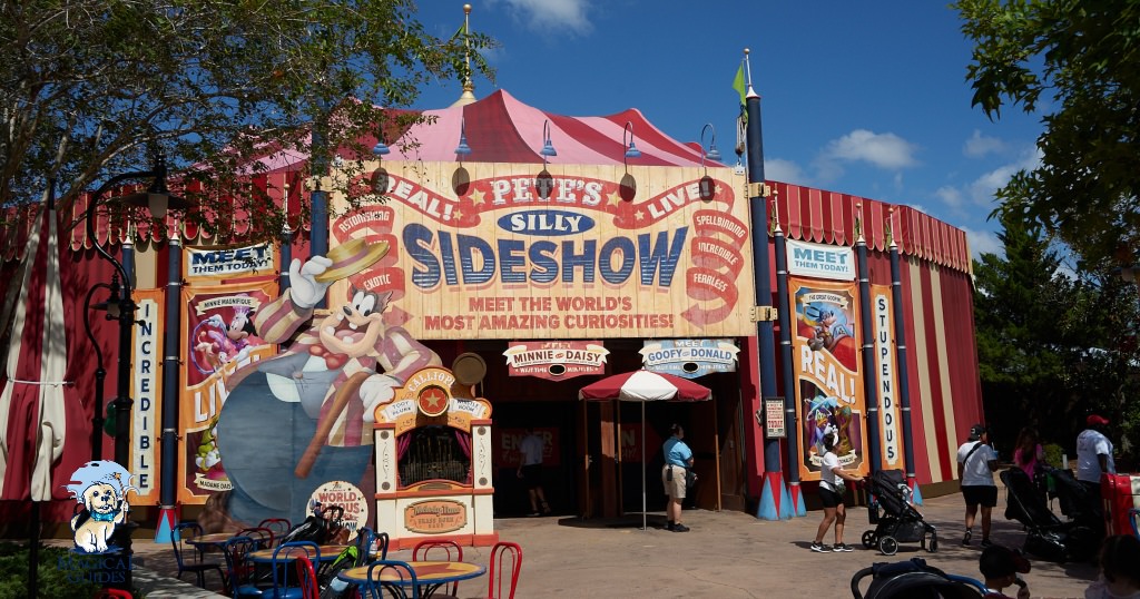Pete's Silly Sideshow located in Fantasyland offers the change to meet characters dressed in circus type attire.